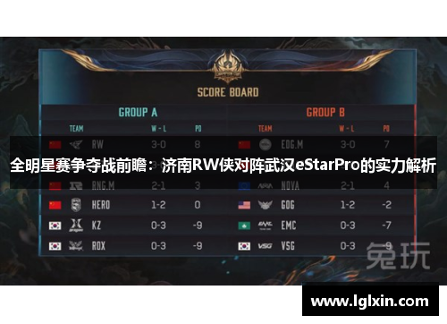 全明星赛争夺战前瞻：济南RW侠对阵武汉eStarPro的实力解析